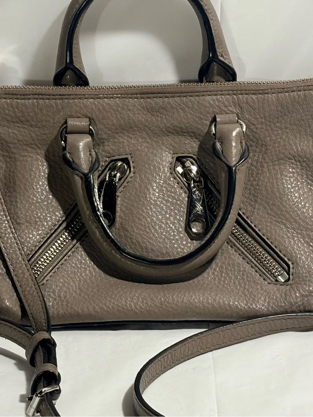 Rebecca Minkoff Micro Moto Satchel Dove Grey